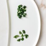 white baby tray with spinach two ways