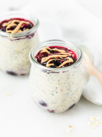 two jars of baby pbj overnight oats.